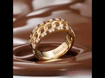 Sotiya Chain Link Coffee Women's Wedding Ring Sterling Silver