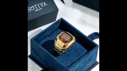 Sotiya Asscher Cut Coffee Engagement Ring Sterling Silver