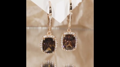 Sotiya Halo Cushion Cut Coffee Drop Earrings Sterling Silver