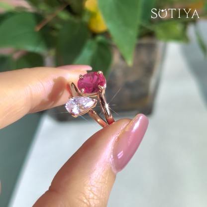 Sotiya Toi et Moi Bypass Oval and Pear Cut Two Stone Engagement Ring