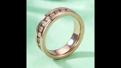 Sotiya Fancy Round Cut Coffee Men's Wedding Ring Eternity Band 14k Rose Gold Sterling Silver