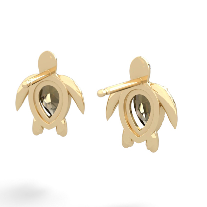 Sotiya Turtle Design Pear Cut Coffee Stud Earrings Sterling Silver-Sotiya