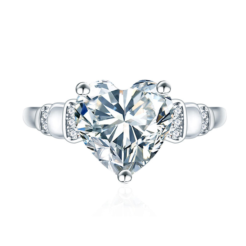 Sotiya 4ct Moissanite Heart Cut Engagement Ring Sterling Silver-Sotiya