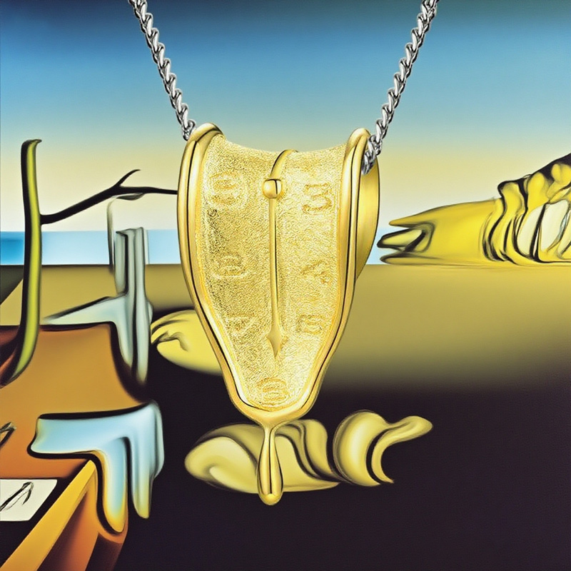 Sotiya Artist Collection Famous Painting The Persistence of Memory Timepiece Inspired Necklace Sterling Silver-Sotiya