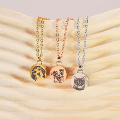 Sotiya Pet Photo Engraved Personalized Keepsake Titanium Necklace for Hair and Ashes-Sotiya