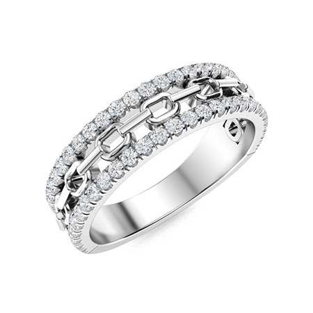 Sotiya Chain Link Unisex Wedding Ring Sterling Silver-Sotiya