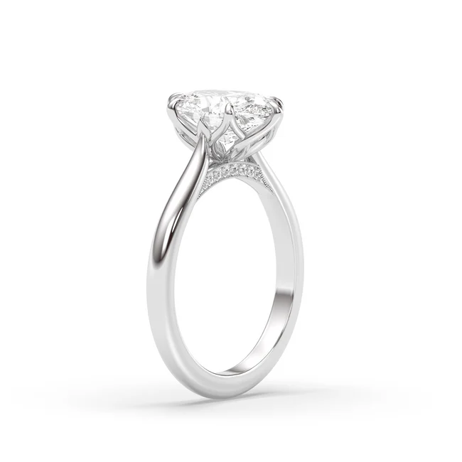 Sotiya Vintage Tulip Prong Cathedral Oval Cut Engagement Ring Sterling Silver-Sotiya