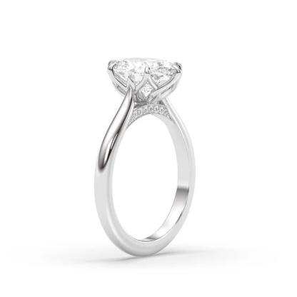 Sotiya Vintage Tulip Prong Cathedral Oval Cut Engagement Ring Sterling Silver-Sotiya