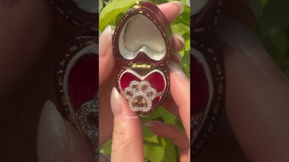 Sotiya Pet Cat Dog Paw Halo Coffee Heart Cut Cocktail Ring Sterling Silver