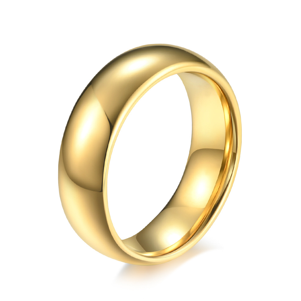 Sotiya 8mm Classic Yellow Gold Tone Men's Wedding Ring Tungsten Steel-Sotiya
