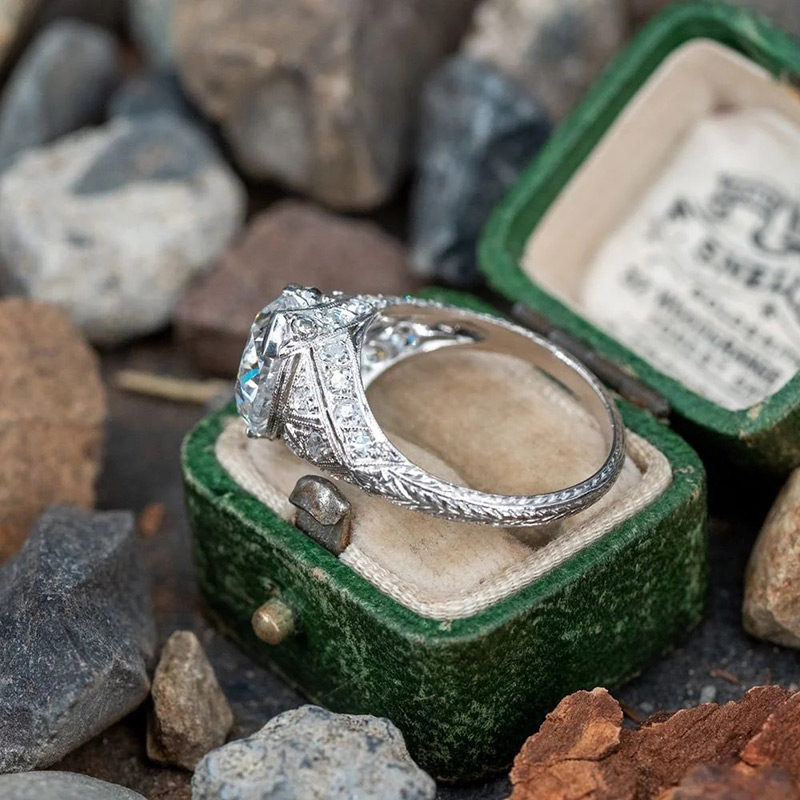 Sotiya Round Cut Vintage Engagement Ring Sterling Silver-Sotiya