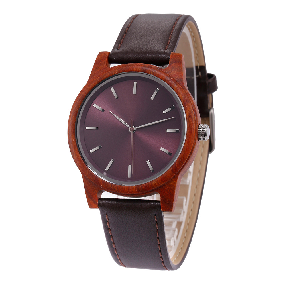 Sotiya Zebrawood and Red Sandalwood Quartz Exquisite Ultra-thin Wooden Watch-Sotiya