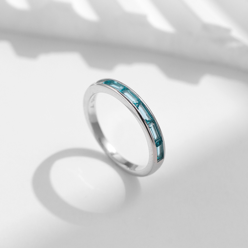 Sotiya Sunflower Paraiba Round Cut Ring Set Sterling Silver