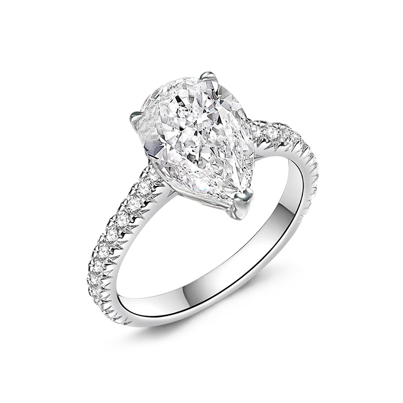 Sotiya Cathedral Pear Cut Engagement Ring High-carbon Zircon Sterling Silver-Sotiya