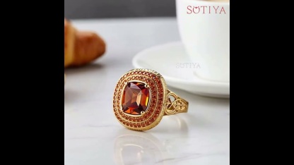 Sotiya Best Buds Princess Inspired Celtic Triple Spiral Knot Design Double Halo Coffee Cushion Cut Engagement Ring Sterling Silver