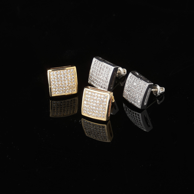 Sotiya Square Shape Men's Stud Earrings-Sotiya
