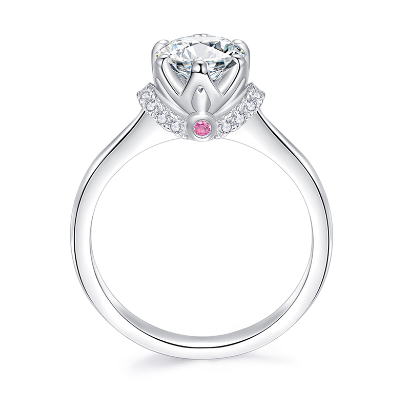 Sotiya Round Cut Moissanite Engagement Ring Sterling Silver-Sotiya