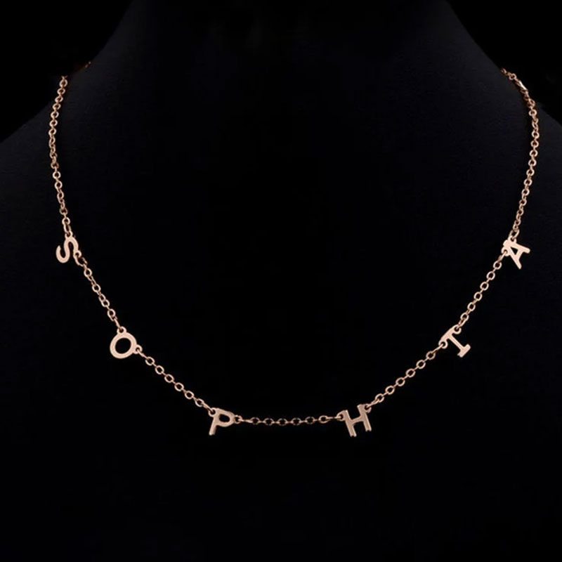 Sotiya Personalized Letters Necklace Sterling Silver-Sotiya