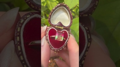 Sotiya Hidden Halo Emerald Cut Watermelon Engagement Ring Sterling Silver