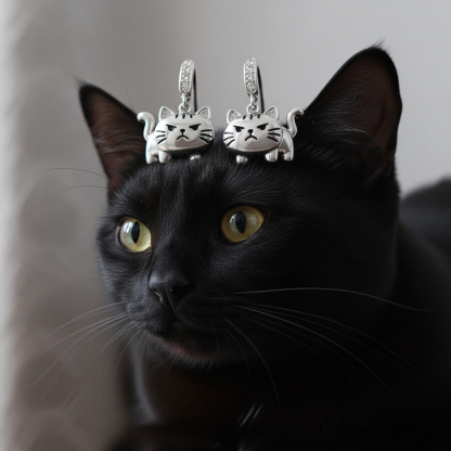 Sotiya Grumpy Cat Drop Earrings-Sotiya