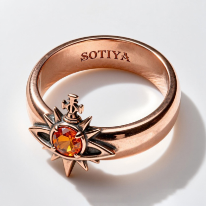 Sotiya Duskendale Pierced Sun Round Cut Cocktail Ring Sterling Silver-Sotiya