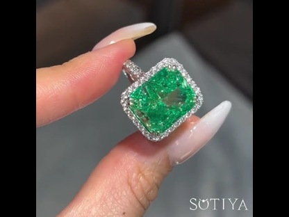 Sotiya Paraiba Halo Radiant Cut Engagement Ring Sterling Silver