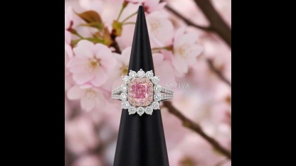 Sotiya Two Halo Purplish-pink Radiant Cut Engagement Ring High-carbon Zircon Sterling Silver