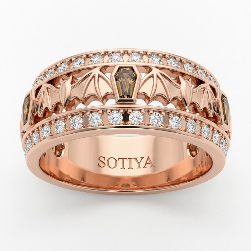 Sotiya Coffin Cut Coffee Bat Women's Wedding Ring Band Sterling Silver-Sotiya