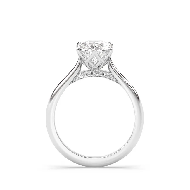 Sotiya Vintage Tulip Prong Cathedral Oval Cut Engagement Ring Sterling Silver-Sotiya