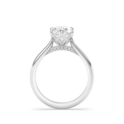 Sotiya Vintage Tulip Prong Cathedral Oval Cut Engagement Ring Sterling Silver-Sotiya