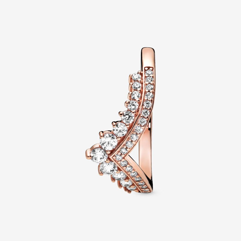 Sotiya V Shape Crown Design Women's Wedding Ring Rose Gold Kellie Contour Band Sterling Silver-Sotiya