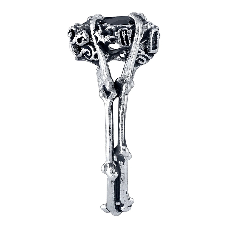Sotiya Best Buds Skull Heart Cut Cocktail Ring Sterling Silver-Sotiya