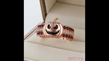 Sotiya Chocolate Skull Pumpkin Inspired Cocktail Ring Sterling Silver
