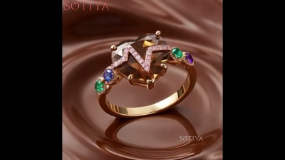 Sotiya Heart Cut Heartbeat Coffee Engagement Ring Sterling Silver