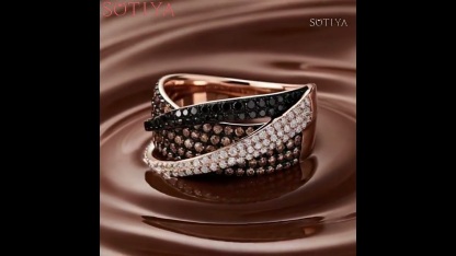 Sotiya Cross Design Round Cut Coffee Women's Wedding Ring Sterling Silver