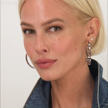 Sotiya Coffee Brown Ombre Hoop Earrings Sterling Silver