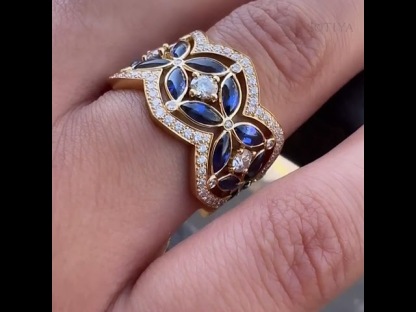 Sotiya Round and Marquise Cut Flower Ring Sterling Silver