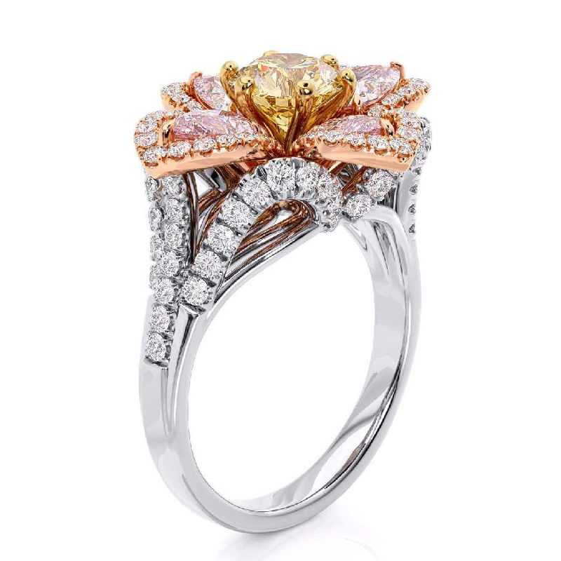 Sotiya Four Leaf Clover Round Cut Engagement Ring Sterling Silver-Sotiya