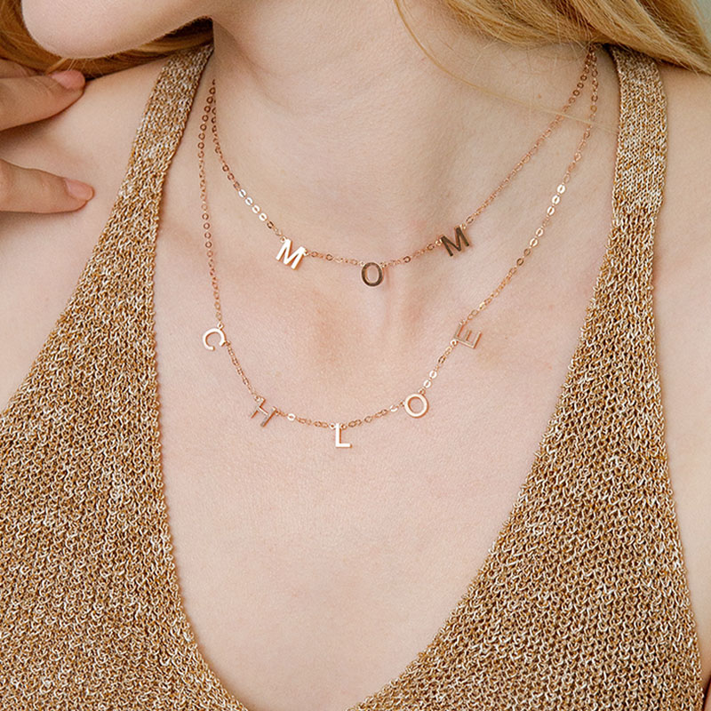 Sotiya Personalized Letters Necklace Sterling Silver-Sotiya