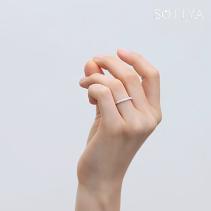 Sotiya Round Cut Moissanite Women's Wedding Ring Sterling Silver