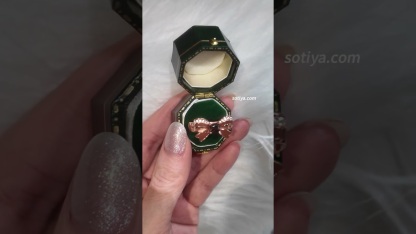 Sotiya Cushion Cut Bowknot Coffee Enamel Promise Ring Sterling Silver