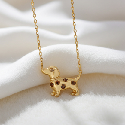 Sotiya Dachshund Coffee Necklace-Sotiya