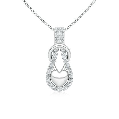 Sotiya Infinity Knot with Puffed Heart Pendant Necklace Sterling Silver-Sotiya