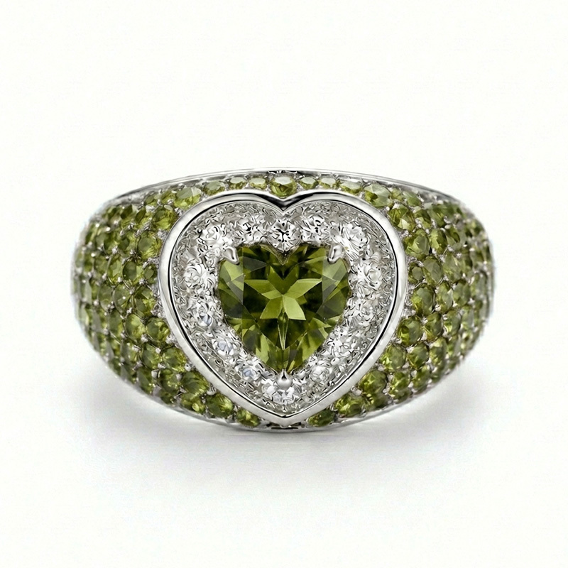 Sotiya Halo Heart Cut Gradient Micro Pave Coffee Engagement Ring Sterling Silver-Sotiya