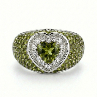 Sotiya Halo Heart Cut Gradient Micro Pave Coffee Engagement Ring Sterling Silver-Sotiya