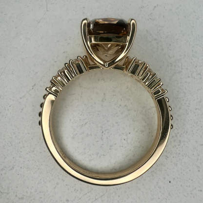 Sotiya Sidestone Coffee Cushion Cut Engagement Ring Sterling Silver-Sotiya