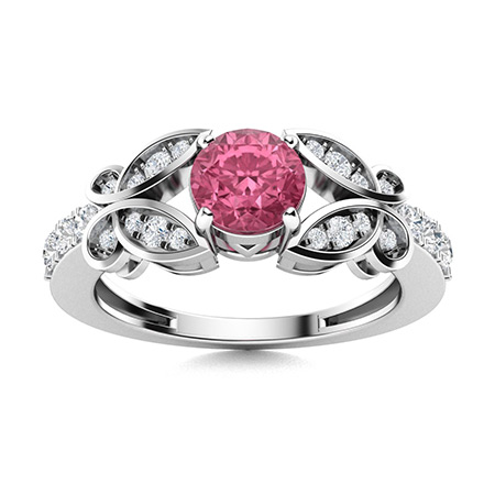 Sotiya Customizable 12 Birthstone Butterfly Round Cut Engagement Ring Sterling Silver