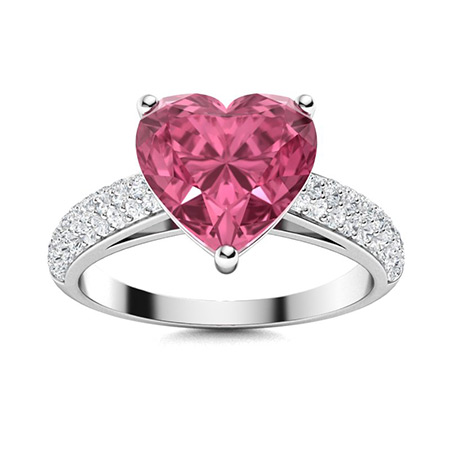 Sotiya Customizable 12 Birthstone Curved Pave Heart-Cut London Blue Topaz Engagement Ring Sterling Silver-Sotiya