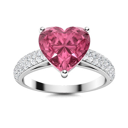 Sotiya Customizable 12 Birthstone Curved Pave Heart-Cut London Blue Topaz Engagement Ring Sterling Silver-Sotiya