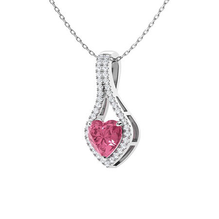 Sotiya Customizable 12 Birthstone Heart Cut Necklace Sterling Silver-Sotiya